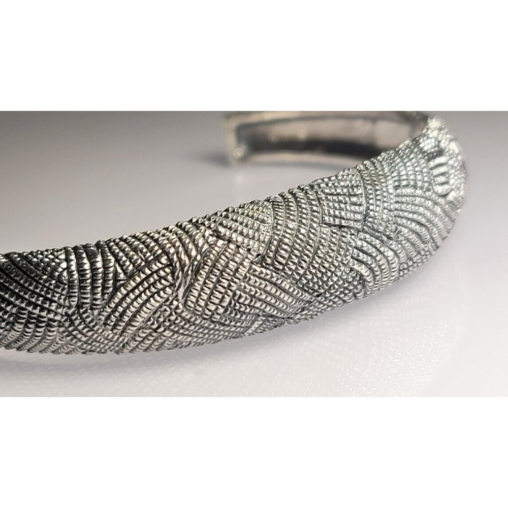 Real Solid 925 Sterling Silver Cuff Bangle Bracel… - image 6